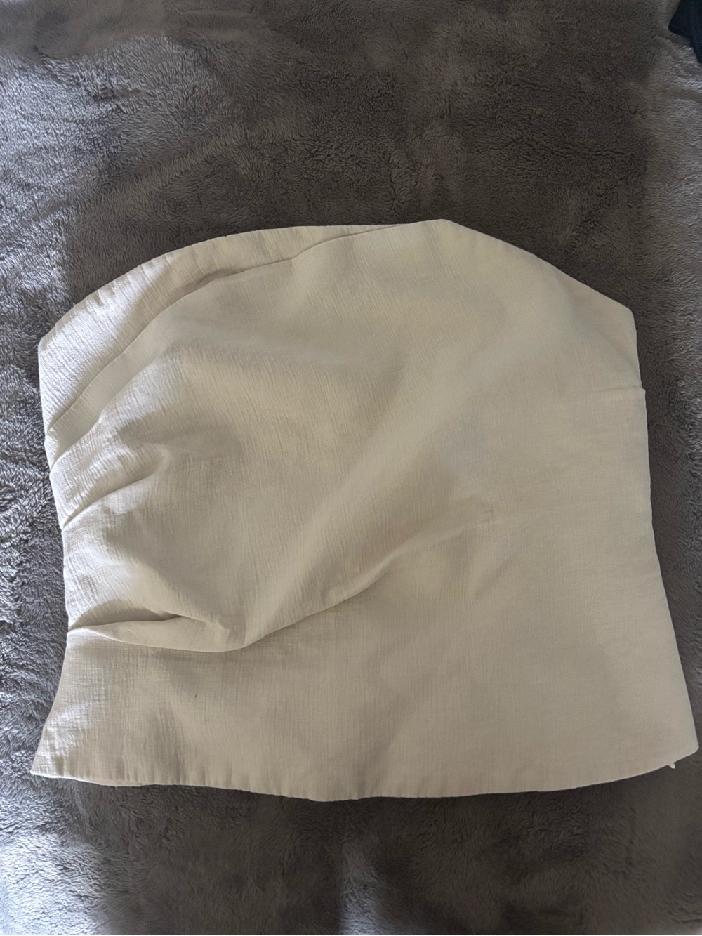 Zara Linen Strapless Cream Bustier Top